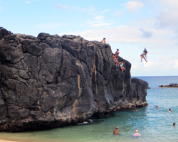The Jumping Rock at Waimea Bay