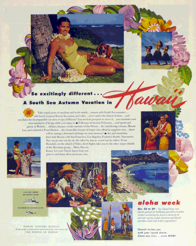 1950 Vintage Hawaii Aloha Week Ad