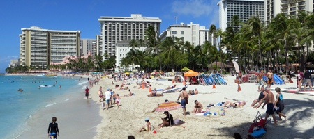 Waikiki Beach Crowd