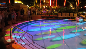 Spectators Watching Helumoa Light Show at Sheraton Waikiki Hotel