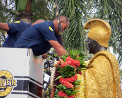 Lei Draping for Kamehameha Day