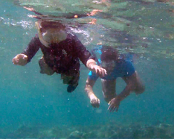 My Kids Snorkeling at Three Tables