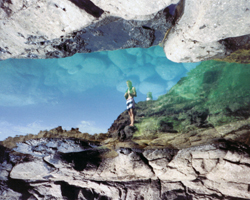 Reflection of Makapuu Lighthouse in Tide Pool Below (it's upside-down for effect)