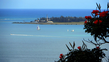 View of Marine Corps Base Hawaii Kaneohe Bay from Friendship Garden Trail