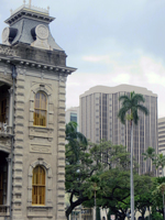 The 19th Century Iolani Palace Stands Surrounded by 21st Century Honolulu.