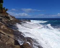 Waves Washing up on the Ledge at China Walls