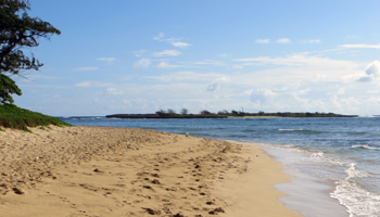 Windward Oahu Scenic Drive: Mokuauia Island (Goat Island) in Malaekahana State Park, Laie, HI