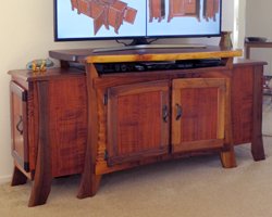 Curly Hawaiian Koa Entertainment Center