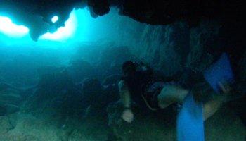 Underwater Lava Tube Out to the Ocean at Sharks Cove Hawaii