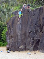 Rock Climbing at Waimea Bay