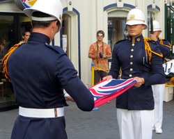 Folding the Flag in the King's Guard Changing Ceremony