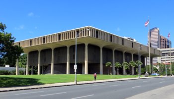 Front Entrance of the Hawaii State Capitol on Beretania Street