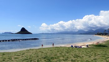 Kualoa Beach and Chinaman's Hat, East Shore Oahu