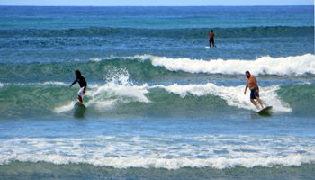 Surfing in Hawaii on an Especially Good Day at White Plains Beach