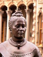 Statue of Queen Lilioukalani Between Iolani Palace and the Hawaii State Capitol.