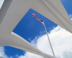 USS Arizona Flag as Seen from the USS Arizona Memorial