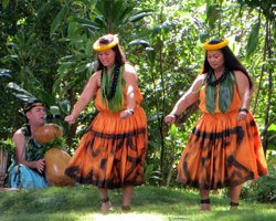 Dancers with Kumu Hula at Prince Lot Hula Festival