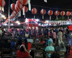 Paper Lanterns and Crowd at a Hawaii Bon Dance