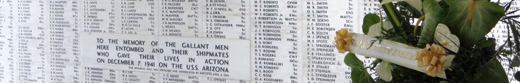 Wall of Fallen Heroes at the USS Arizona Memorial