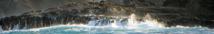 Wave Action Causes Spouting Water at Halona Blowhole