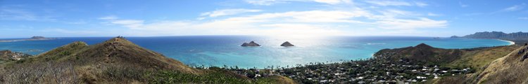 Panoramic View of Kailua and Waimanalo from Lanikai Pillboxes