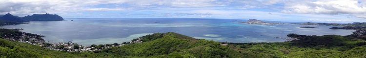 220-Degree View of Kaneohe Bay from Summit of Puu Maelieli Trail