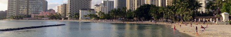 Waikiki Beach Hotels at Sunset